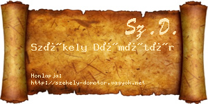 Székely Dömötör névjegykártya